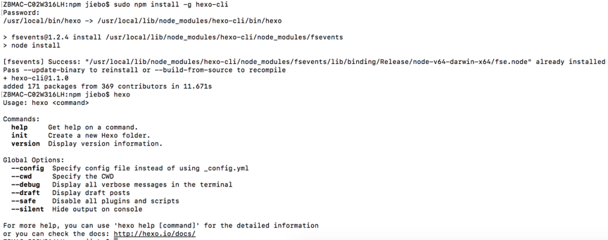 mac安装hexo